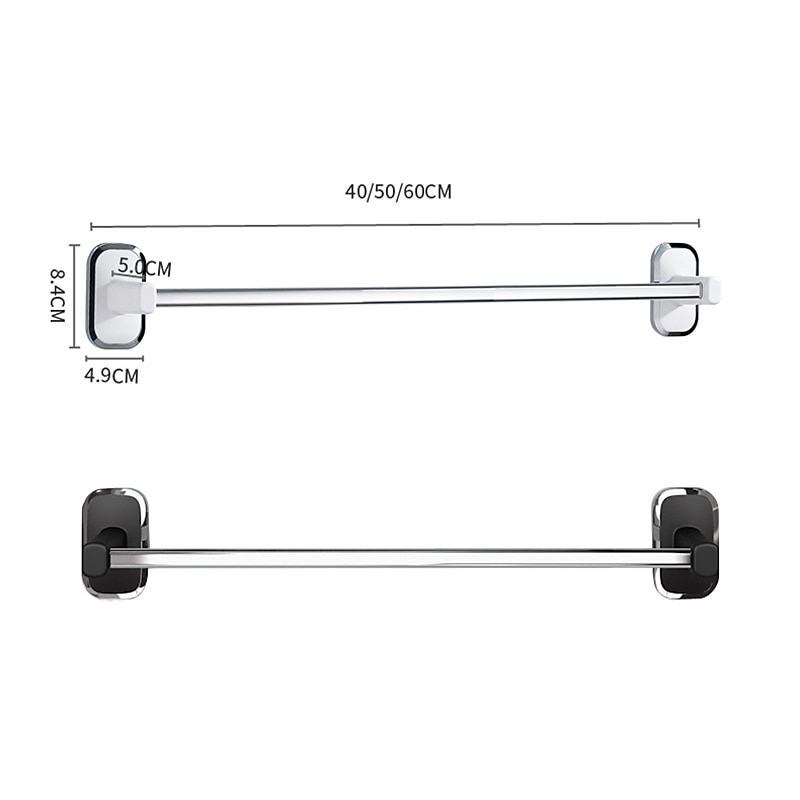 Towel Rack Stainless Steel Self-adhesive Bathroom Suction Cup Bathroom Hanger Toilet Hanger Plastic Wall Suction Single Bar Towel Bar Hole Free2