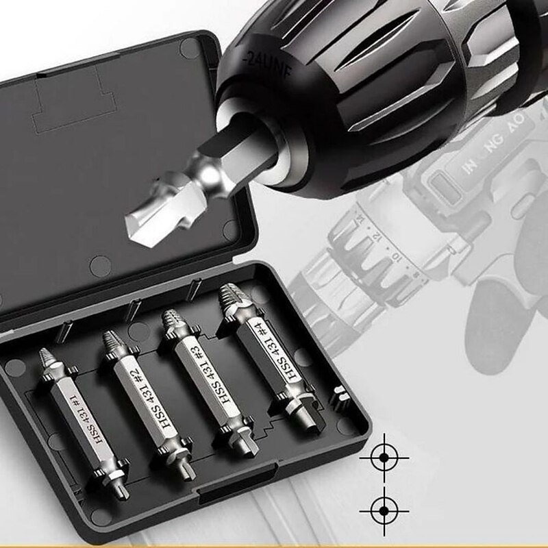 4/5Pcs/Set HSS6542 Damaged Screw Extractor Drill Bit Stripped Broken Screw Bolt Extractor Remover Easily Take Out Demolition Tools3