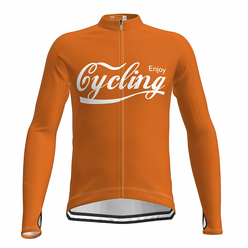 Men's Cycling Jersey Letter & Number Long Sleeve Bike Jersey Top with 3 Rear Pockets Mountain Bike MTB Road Bike Cycling Quick Dry Reflective Strips Back Pocket Moisture Wicking Sports Black Red Blue4