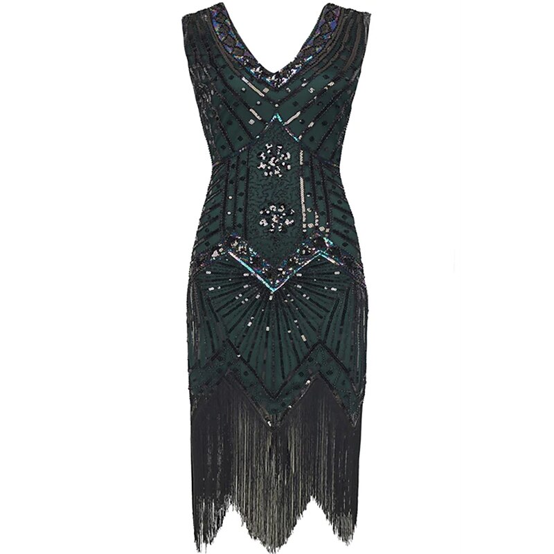 Roaring 20s 1920s Cocktail Dress Flapper Dress Dress Outfits The Great Gatsby Wedding Guest Sequins Tassel Fringe Fancy Dress Women's Masquerade Party / Evening Prom Wedding Reception Adults' Dress3