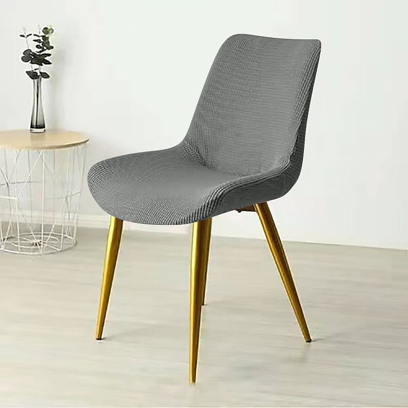 Stretch Shell Chair Cover Grey Dining Chair Cover Elastic Slipcovers for Kitchen Dining Room Patio Outdoor for Cat,Dog,Pet