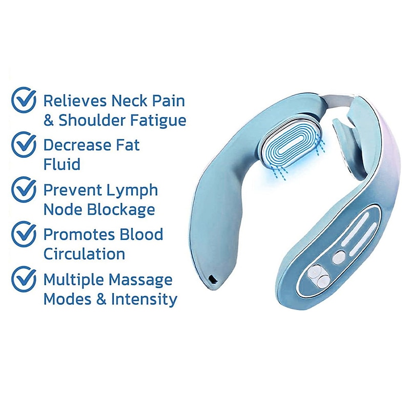Neck Acupoints Lymphvity Massage Device Electric Pulse Neck Massage for Pain Relief Intelligent Neck Massage with Heat Lymphatic Drainage Machine with 12 Modes3