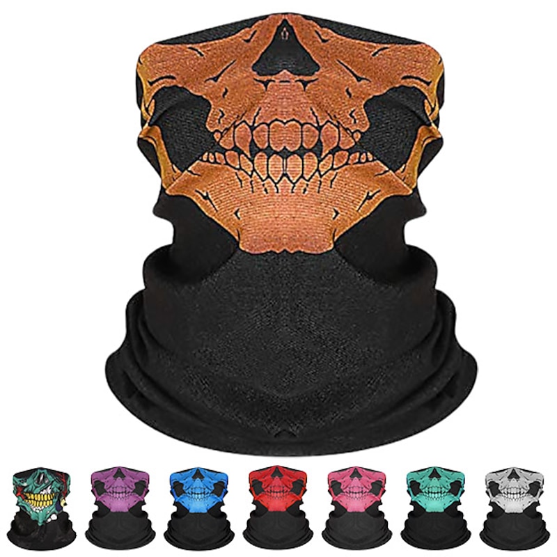 Cycling Face Mask Cover Headwear Neck Gaiter Neck Tube Scarf Halloween UV Sun Protection Windproof Fast Dry Quick Dry Bike / Cycling American flag 108 Ghost head Winter for Men's Women's Motobike
