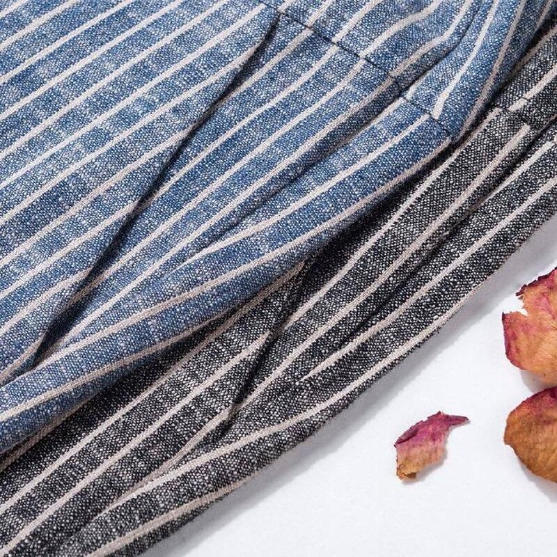 Women's Tapered Carrot Pants Casual Ankle-Length Striped Pocket Soft Outdoor Stretchy Casual Daily Blue Grey4