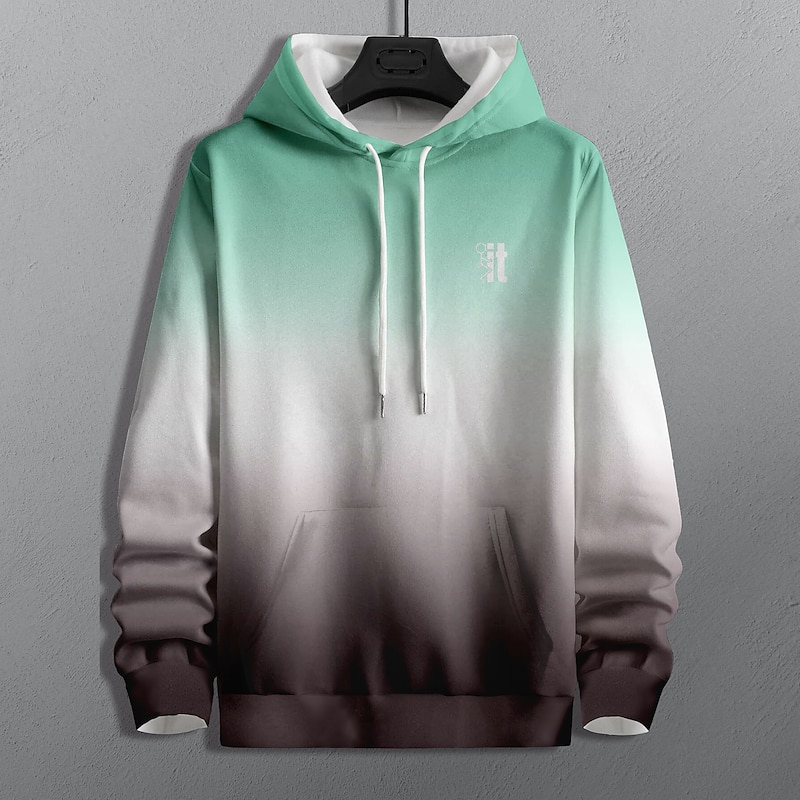 Men's Color Block Graphic Prints Hoodie Hoodies Sweatshirt Streetwear Casual Long Sleeve Hooded Daily Sports Yellow Pink Print Spring &  Fall Designer4