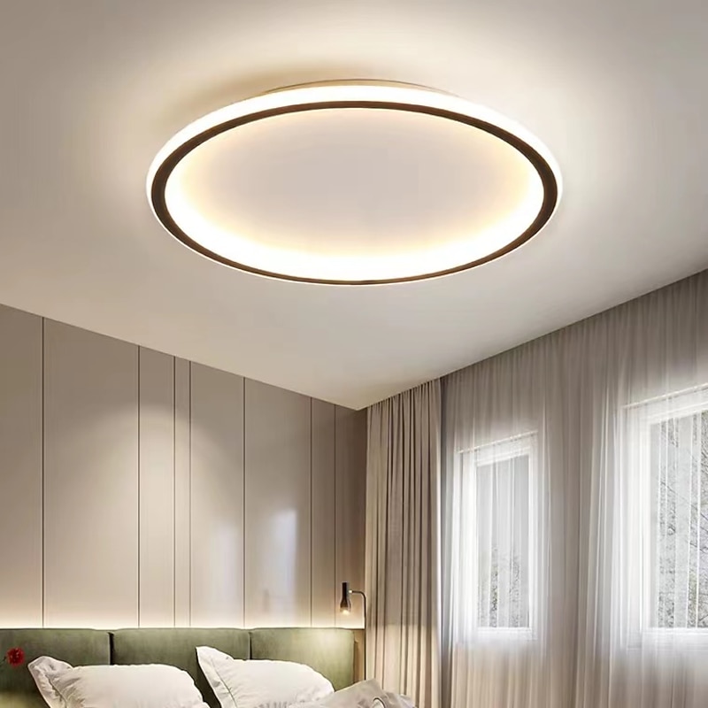 1-Light New LED Ceiling Lamp Round Ultra-Thin Simple Circular Design Ceiling Light Metal Bedroom Lamp Nordic Creative Household Office Study Dining Lamp 28W ONLY DIMMABLE WITH REMOTE CONTROL3