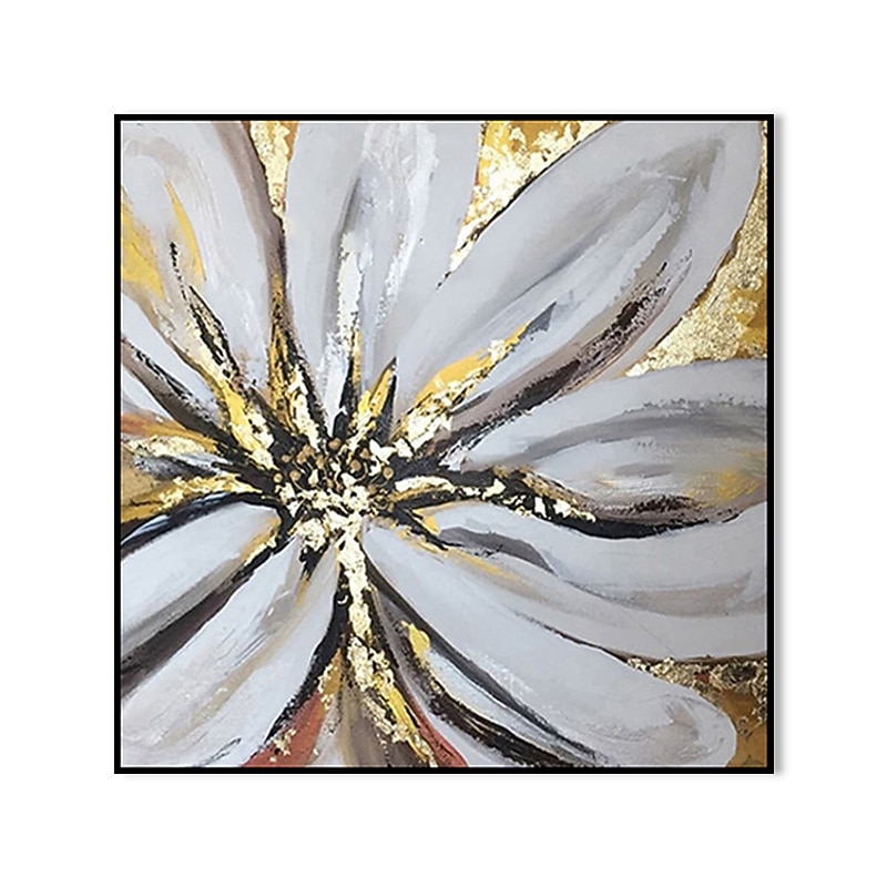 Handmade Oil Painting Canvas Wall Art Decoration Modern  Abstract Golden Petals for Home Decor Rolled Frameless Unstretched Painting2