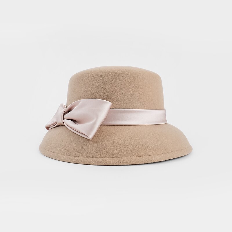 Elegant Vintage Inspired 100% Wool Hats with Satin Bow 1PC Special Occasion / Holiday Headpiece4