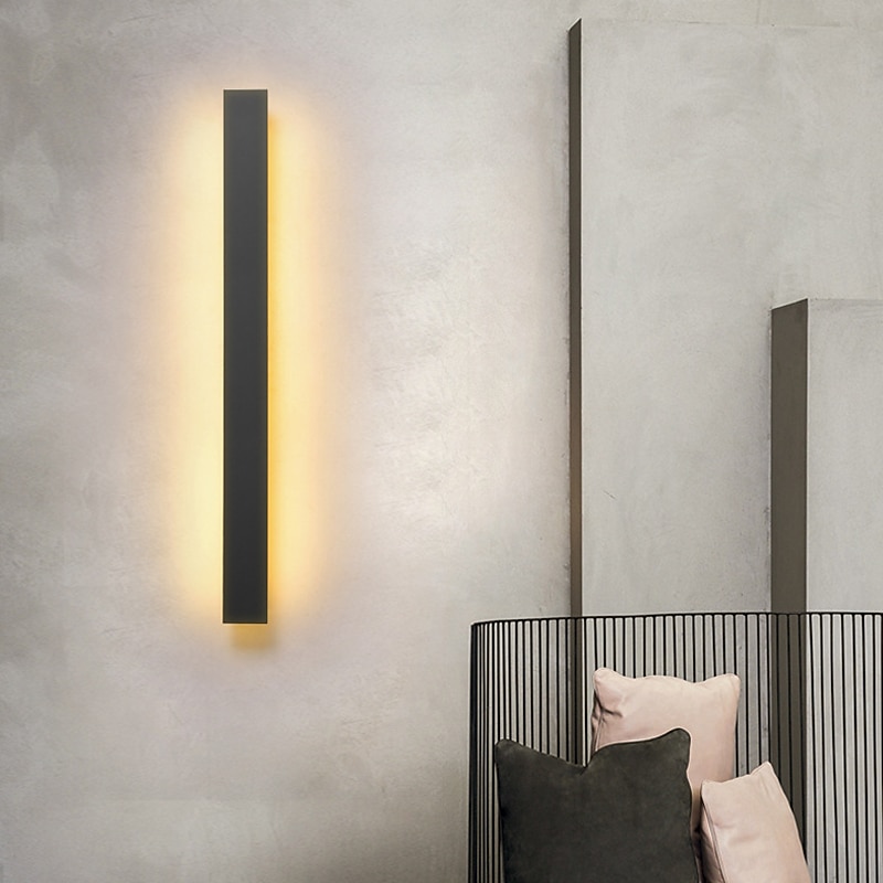 LED Wall Lights Indoor Modern Metal Strip Sconces Mirror Lighting Warm Cold White 3000/6000K 1500lm Acrylic Bedroom Wall Fixture