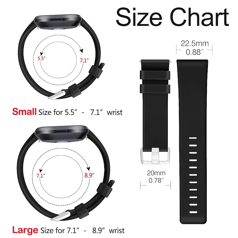 Watch Band for Fitbit Versa Lite / Fitbit  Versa 2 /Fitbit Versa / Fitbit Versa SE Modern Buckle Silicone Wrist Strap Sport band2