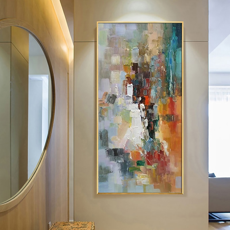 Handmade Oil Painting Canvas Wall Art Decoration Modern Abstract Vertical Entrance for Home Decor Rolled Frameless Unstretched Painting4
