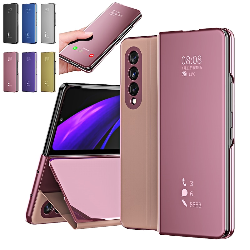 Phone Case For Samsung Galaxy Z Fold 6 Z Fold 5 Z Fold 4 Z Fold 3 Flip Bumper Frame Magnetic Full Body Protective Solid Colored PC Metal