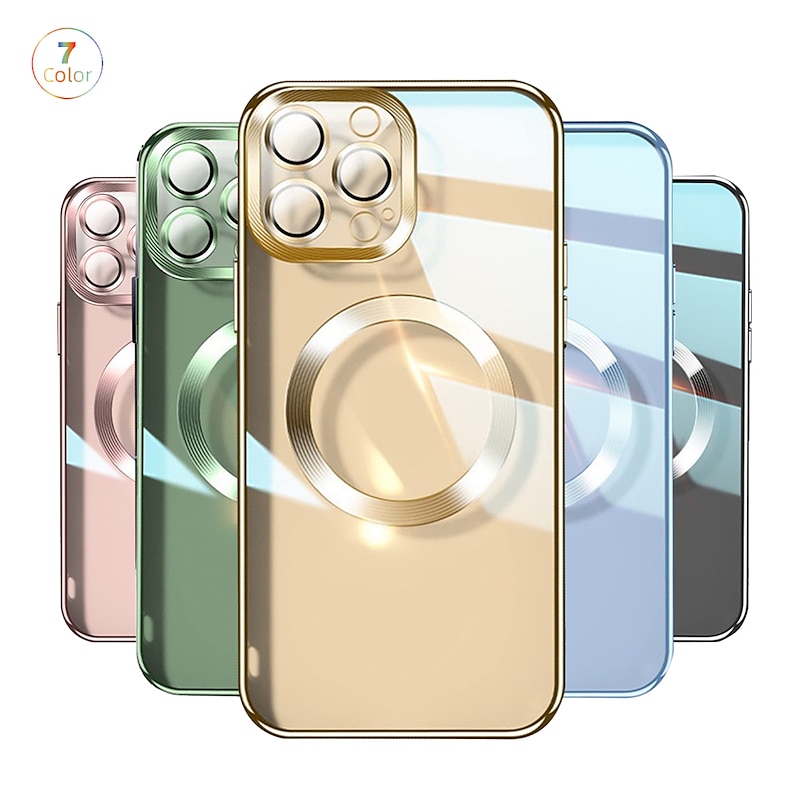 Phone Case For iPhone 17 Pro Max 17 Air 15 14 Pro Max Plus 13 12 11 Pro Max Mini With Magsafe Camera Lens Protector Shockproof Solid Color TPU