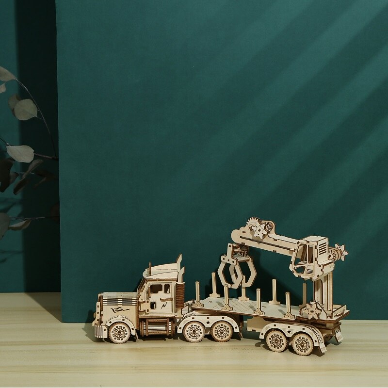 3D Wooden Puzzles DIY Model Truck Crane Puzzle Toy Gift for Adults and Teens Festival/Birthday Gift4