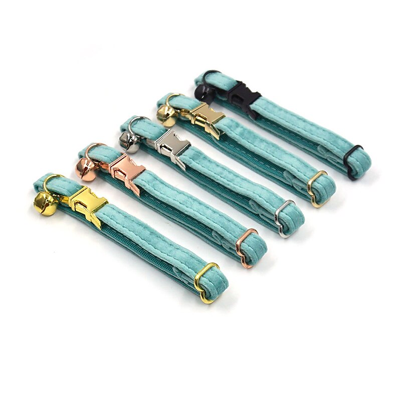 Lake green velvet cat collar cute lettered cat collar bow EST for Instagram bell cat collar