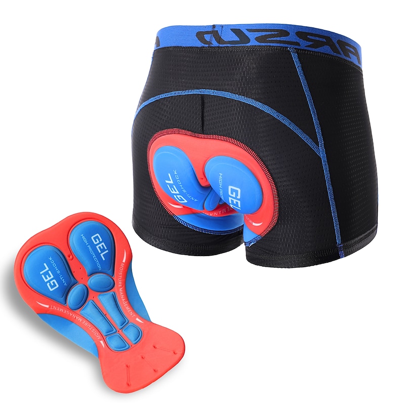 Arsuxeo Men's Cycling Under Shorts Cycling Padded Shorts Bike Underwear Shorts 5D Padded Gel Bottoms Quick Dry Sports Winter Black Red Black Yellow Mountain Bike MTB Clothing4