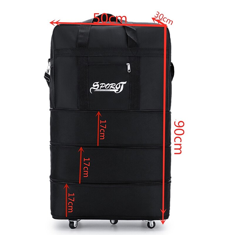 Folding Expansion Luggage Bag Large Capacity Oxford Cloth With Wheels Air Boarding Travel Bag Portable Moving Storage Bag2