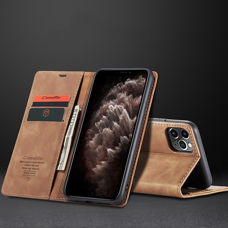 Phone Case For iPhone 17 Pro Max 17 16 15 14 Pro Max Plus 13 12 11 Pro Max Mini Wallet Case Flip Cover with Stand Holder Magnetic Full Body Protective Retro PU Leather2