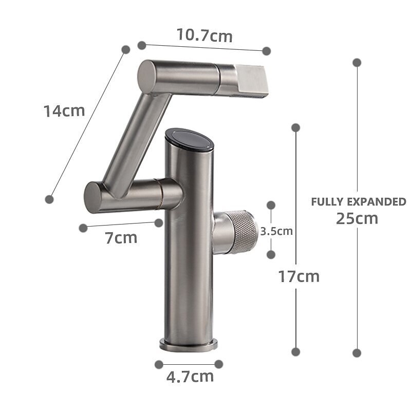 Bathroom Sink Faucet,Digital Display Multifunctional Washbasin Faucet,Brass Single Handle One Hole Rotatable Bath Tap(White/Gun Grey/Black)4