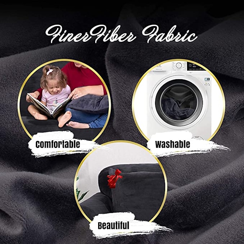 Velvet Sofa Slipcover Burgundy Stretch Couch Covers for Cushion Couch Thick Soft Sofa Cover Washable Furniture Protector, Couch Covers for Dogs, Form Fit Couch Slipcover4