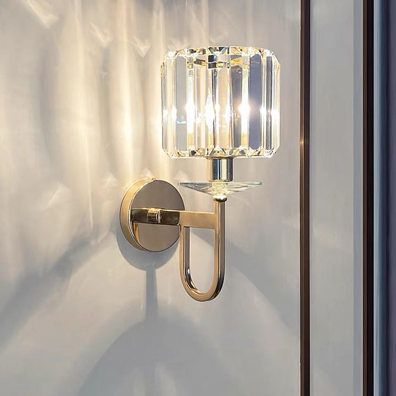 LED Wall lights, Luxury Living Room Crystal Wall Sconce Lighting Gold Polished Steel Crystal Wall Lamp Creativity Bedroom Hallway Led Cristal Wall Lights,Lighting Chandelier3