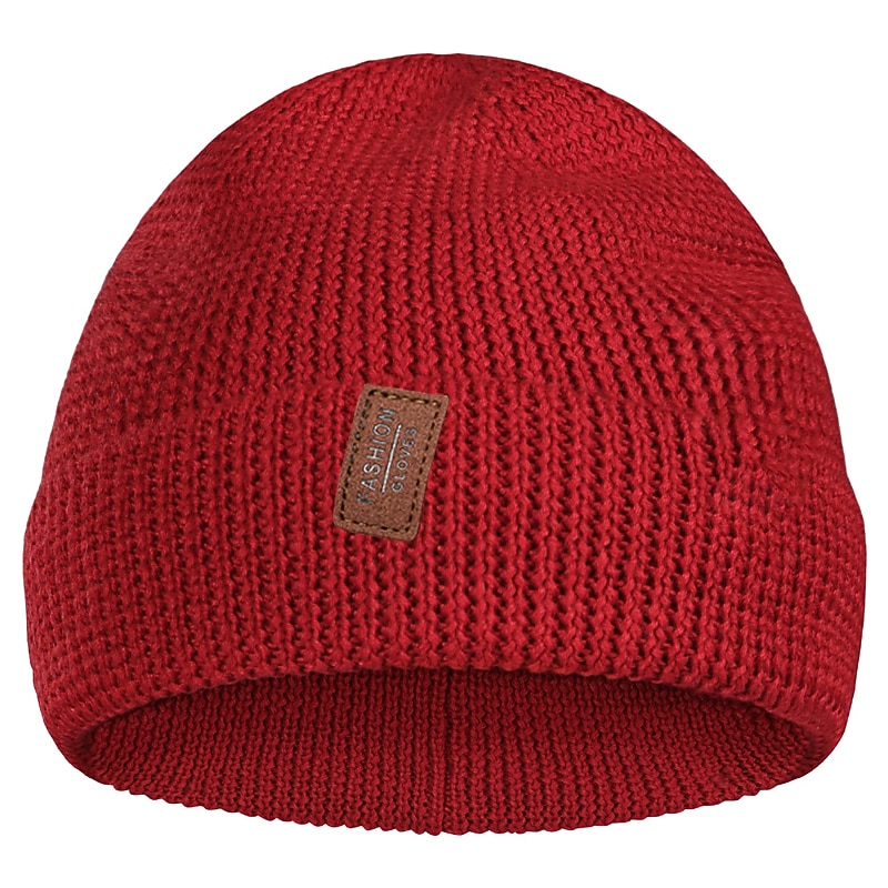 Men's Beanie Hat Wool Beanie Hat Winter Hats Black Red Cotton Knitted Basic Modern Contemporary Daily Wear Vacation Solid / Plain Color Lightweight Materials Convenient2