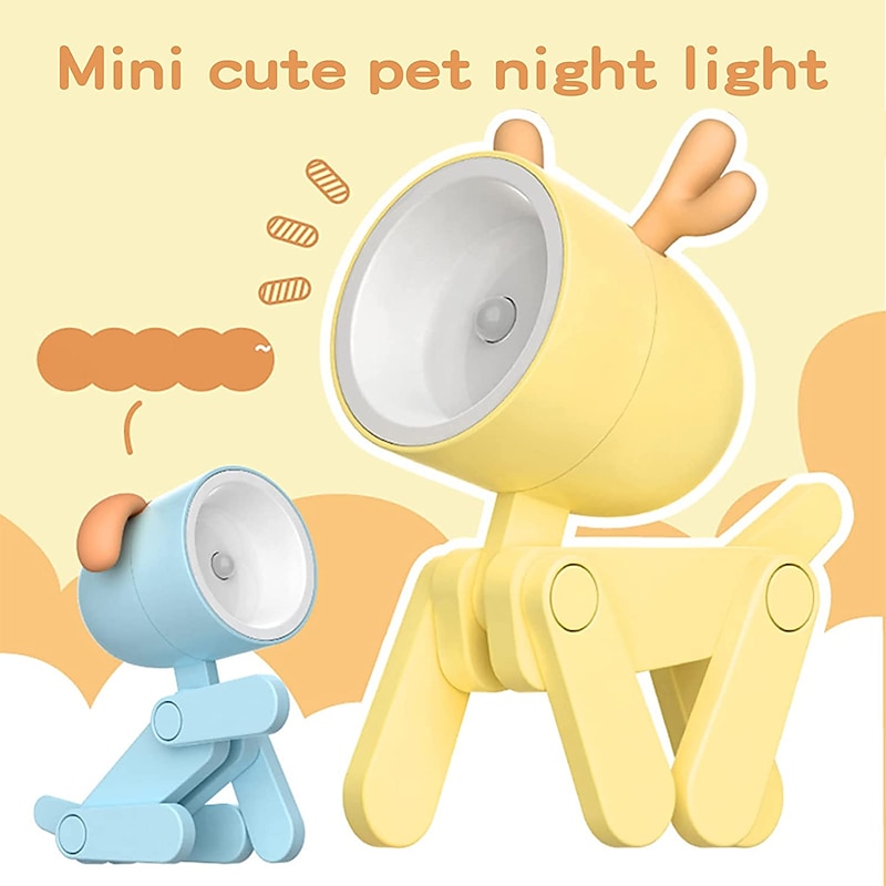 Mini LED desk lamp Lovely deer/dog shaped book lamp Laptop keyboard Reading desk lamp Bedroom night light3