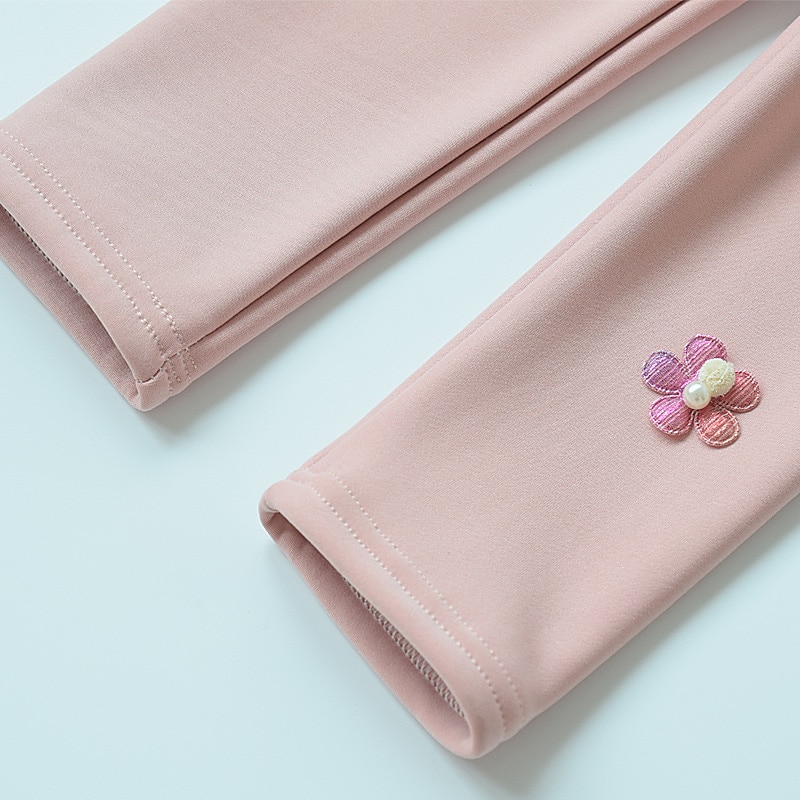 Toddler Girls' Leggings Floral Cute Outdoor Cotton 3-7 Years Fall Black Pink Navy Blue4