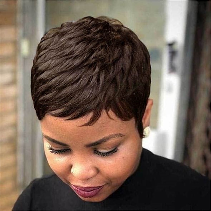 Hair Short Pixie Cut Hair Wig Synthetic Short Wigs for Black/White Women Short Haircut Wig Synthetic Hair2