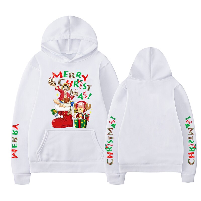 One Piece Monkey D. Luffy Hoodie Cartoon Manga Anime Front Pocket Graphic For Couple's Men's Women's Adults' Hot Stamping2