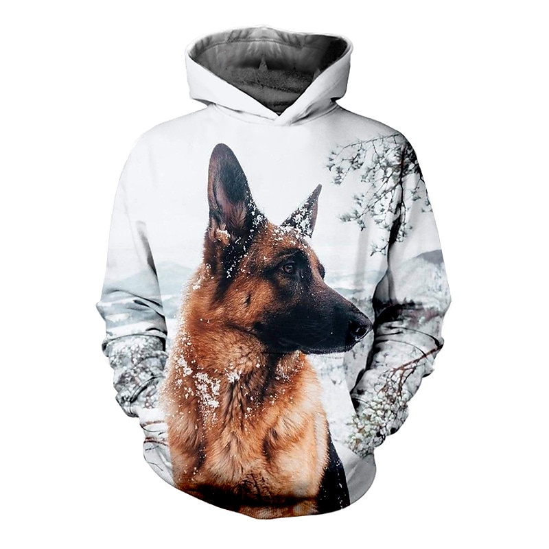 Kids Boys Hoodie Pullover Animal Dog Long Sleeve Pocket Children Top Casual 3D Print Hoodie Cool Daily Black Navy Blue Blue Fall 7-13 Years4