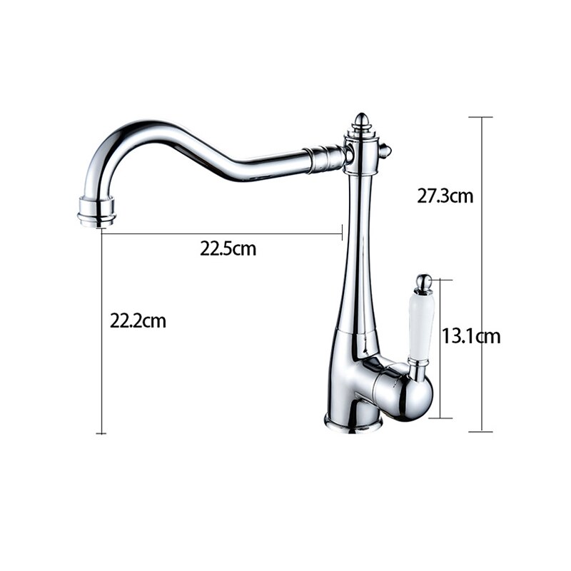 Kitchen faucet - Single Handle One Hole Nickel Brushed Standard Spout Centerset Antique Kitchen Taps4