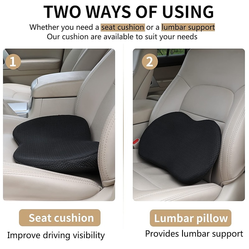 Memory Foam Car Seat Cushion Pad – Comfortable Seat Support for Drivers on Long Road Trips2