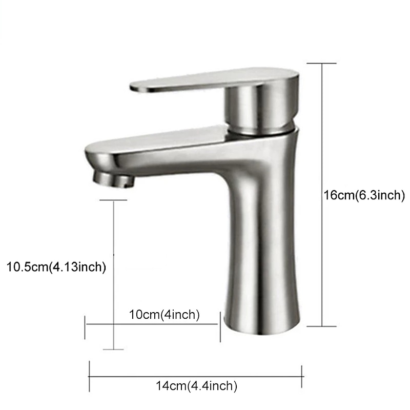 Bathroom Sink Faucet,Stainless Steel Matte Black/Nickel Brushed Single Handle One Hole Bath Taps with Hot and Cold Switch3