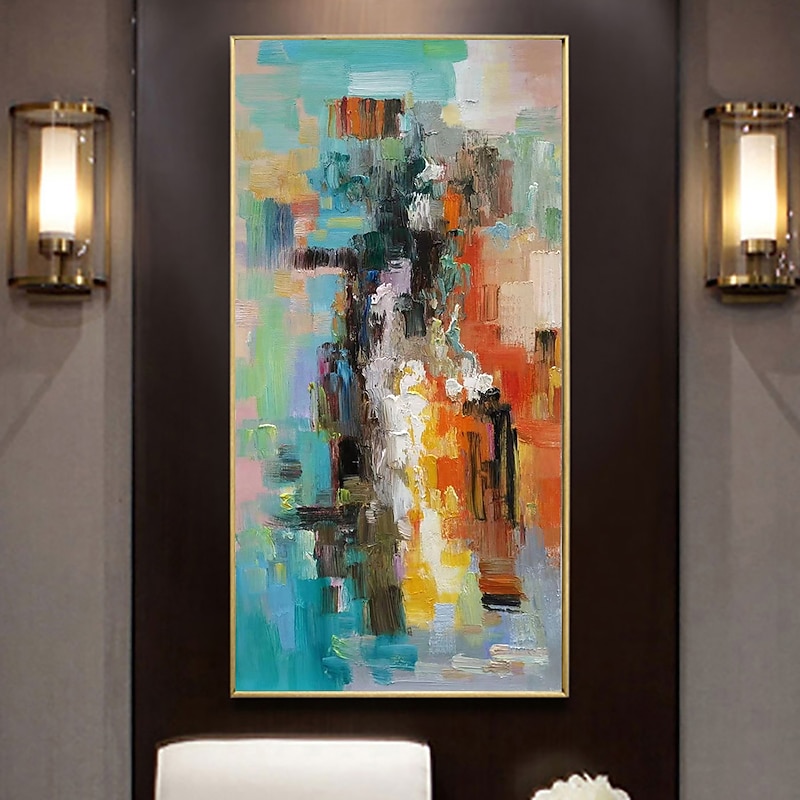 Handmade Oil Painting Canvas Wall Art Decoration Modern Abstract Vertical Entrance for Home Decor Rolled Frameless Unstretched Painting2
