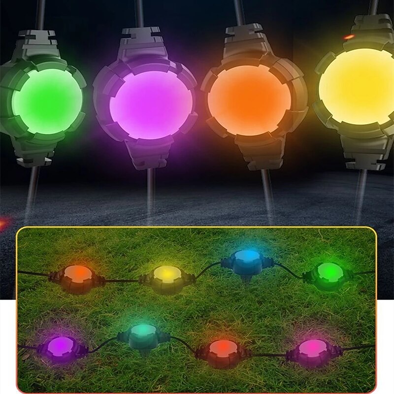 Permanent Outdoor Lights Solar Ground Lights Outdoor Garden Disk Lights Smart LED Pathway Light Bluetooth RGB IP67 Waterproof with Remote Control 16LEDs Outdoor Courtyard Yard Deck Walkway Lawn 1 Set3