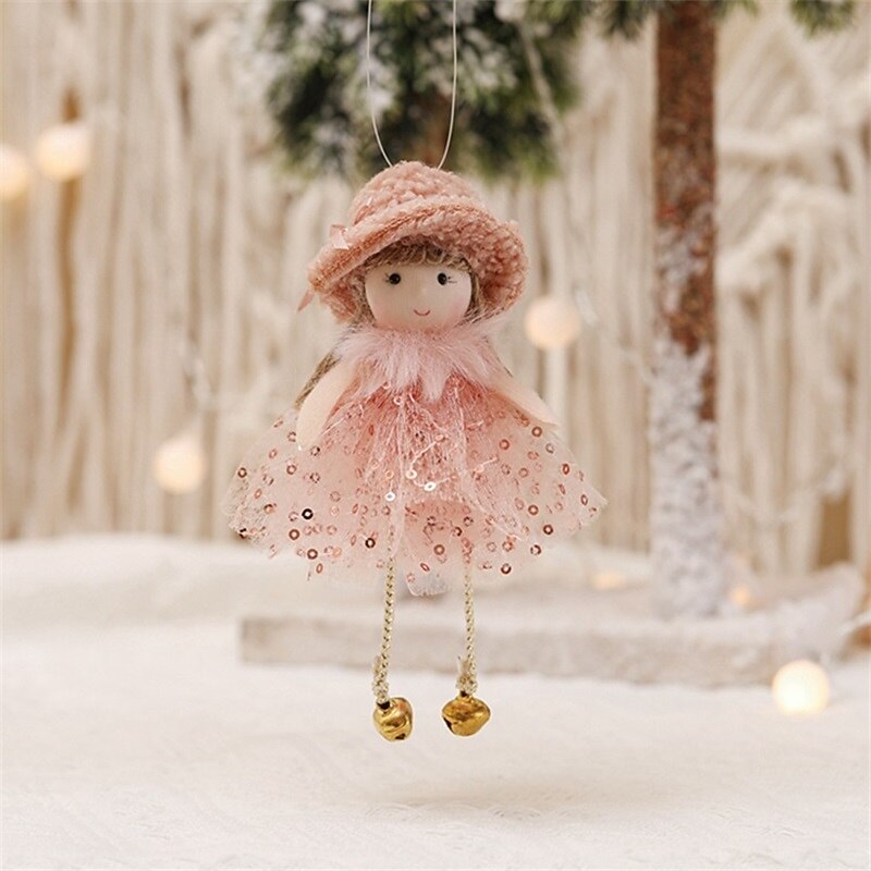 1PCS Holiday Gifts Christmas Tree Pendant Beads Yarn Skirt Angel Girl Pendant Children Cute Doll Doll3