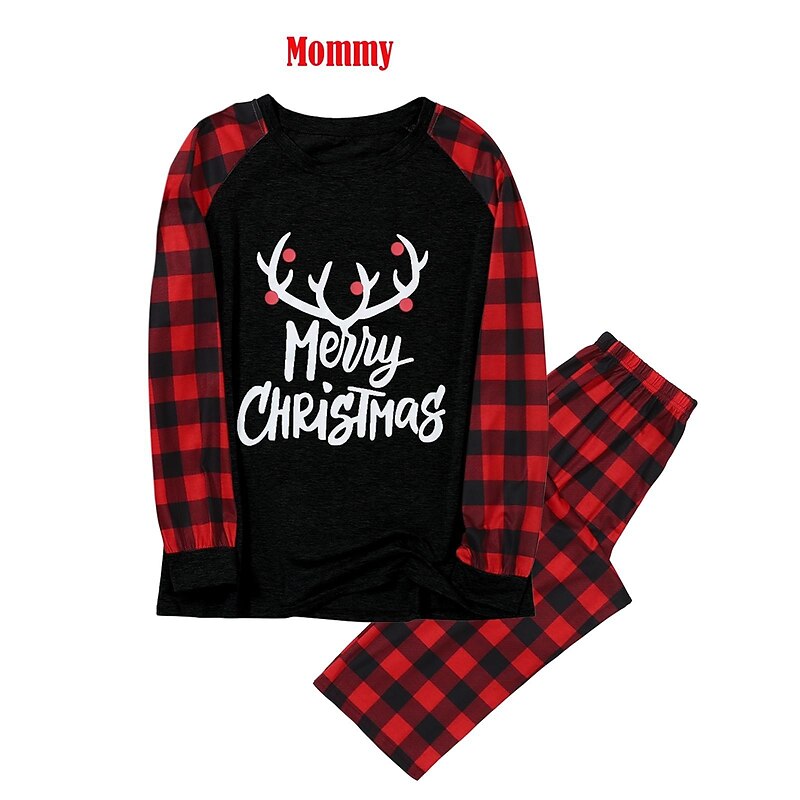 Santa Claus Mrs.Claus Outfits Family Christmas Pajamas Men's Women's Boys' Girls' Christmas Family Matching Outfits Kid's Adults' Christmas Christmas Eve Christmas Party Home Wear Top Pants4