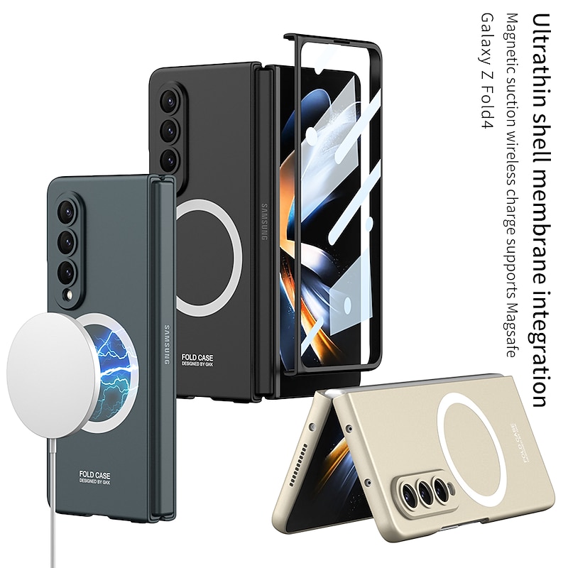 Phone Case For Samsung Galaxy Z Fold 5 Z Fold 4 With Magsafe Magnetic Full Body Protective Dustproof Solid Colored TPU2