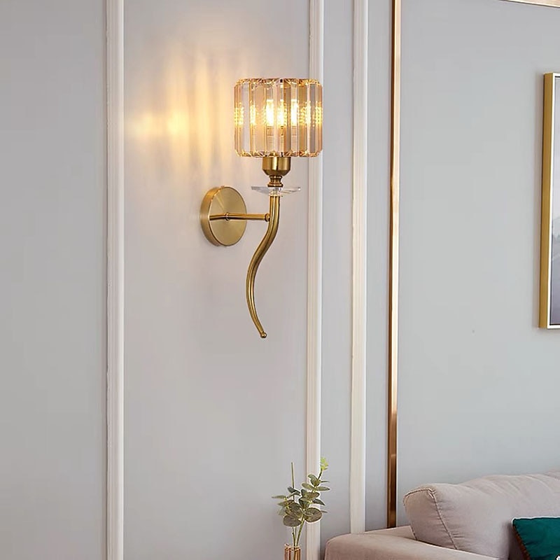 LED Wall Lights Modern luxury crystal wall lamp Retro vintage bedside living room art decoration home lighting wall lamp LED wall lamp2