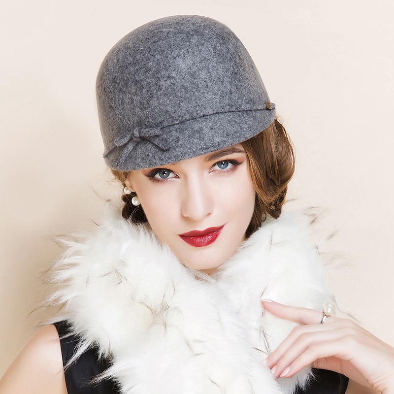 Hats 100% Wool Fedora Hat Casual Retro With Bowknot Headpiece Headwear