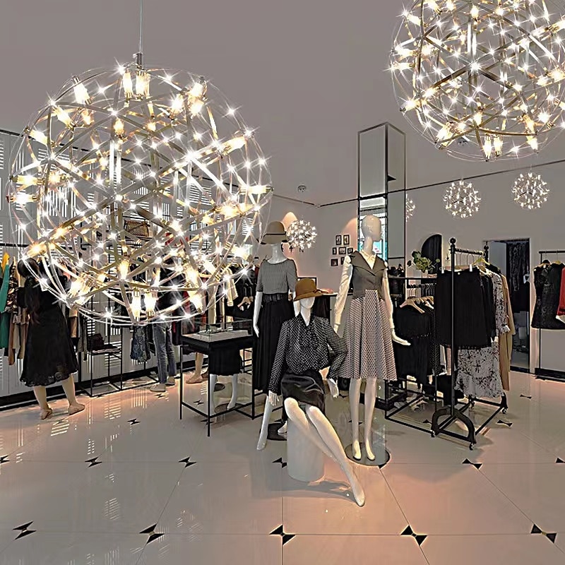 30 cm LED Pendant Light Led Fireworks And Spark Ball Ceiling Suspension Fixture Metal Globe Painted Finishes 110-120V 220-240V4