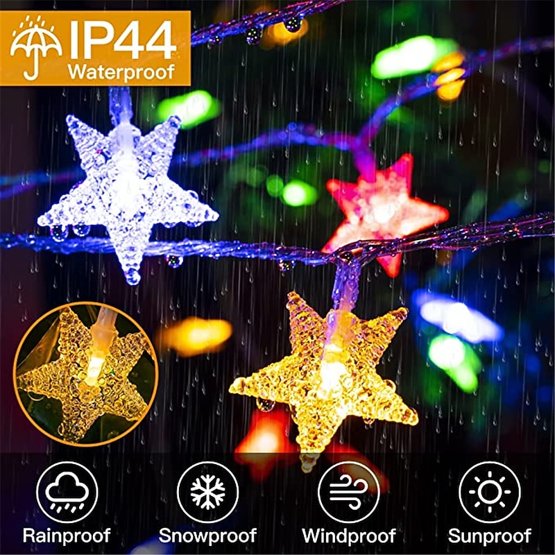 Star String Lights Christmas Lights Decorations 10M USB 16 Color Change Remote Control Holiday Lights Party Holiday Dimming Timing USB Power Supply New Year Decorative Lights for Christmas 1 Set3