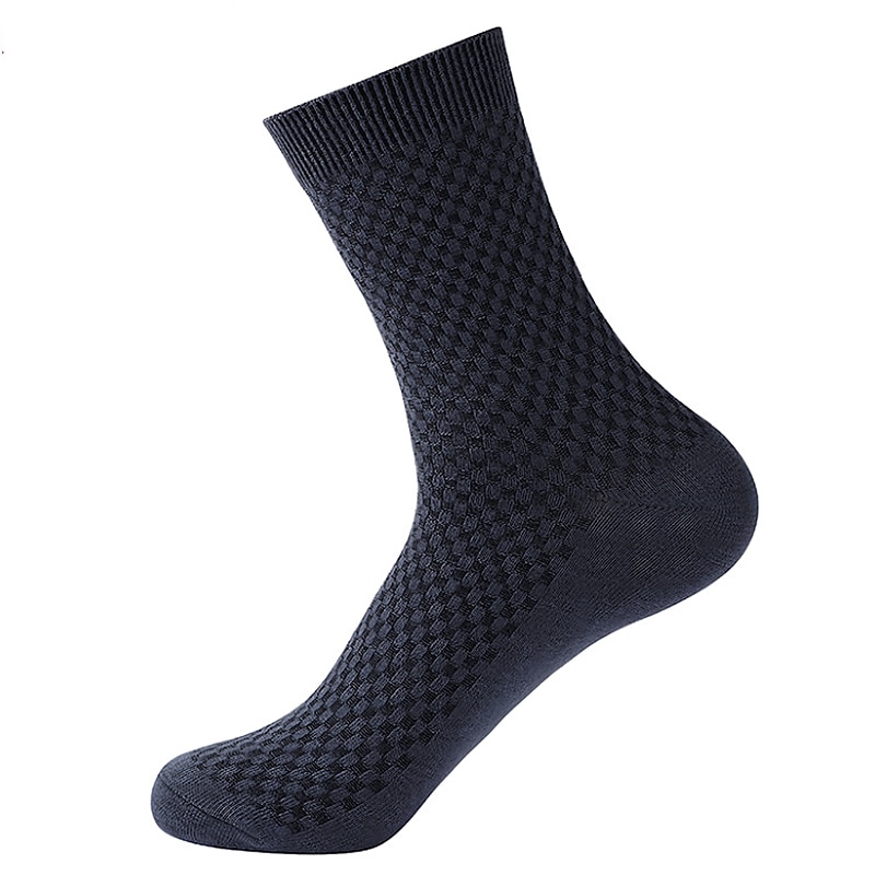 Men's 3 Pairs Socks Compression Socks Crew Socks Black Navy Blue Color Solid Colored Casual Daily Sports Medium Spring, Fall, Winter, Summer Fashion Comfort3