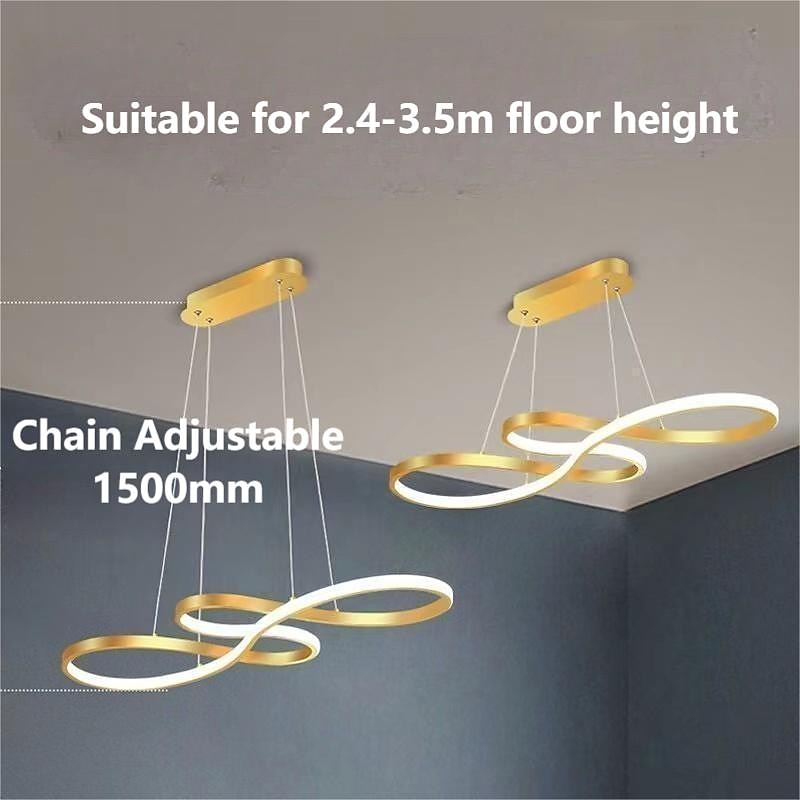 1-Light 75cm Acrylic Dimmable Pendant Light LED Chandelier Adjustable Note Design Modern for Home Livingroom Lighting ONLY DIMMABLE WITH REMOTE CONTROL3