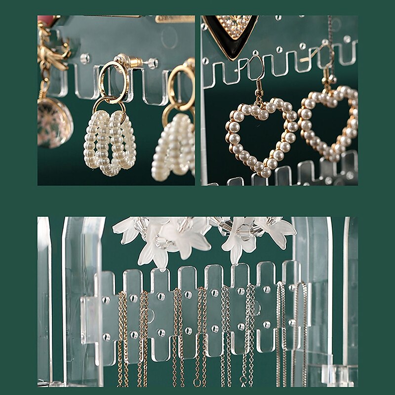 Plastic Clear Earrings Studs Display Rack Folding Screen Earring Jewelry Display Stand Holder Storage Box Gift For Women3