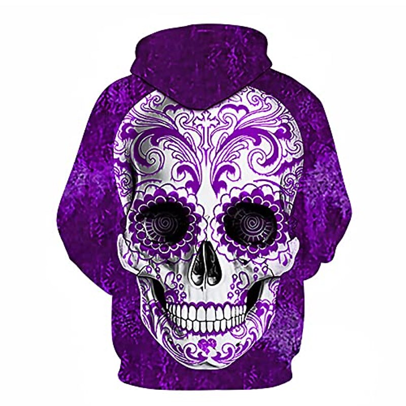 Sugar Skull Mexican Hoodie Cartoon Manga Anime 3D Front Pocket Graphic For Couple's Men's Women's Adults' 3D Print Casual Daily3