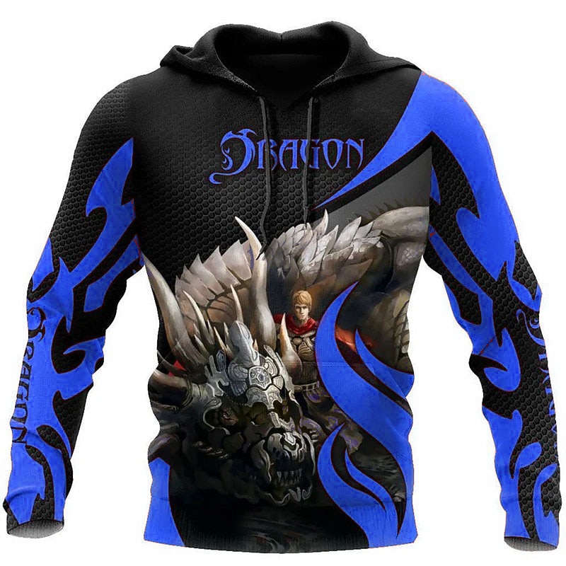 Men's Dragon Graphic Prints Hoodie Hoodies Sweatshirt Streetwear Designer Long Sleeve Hooded Daily Sports Yellow Red Print Spring &  Fall Designer4