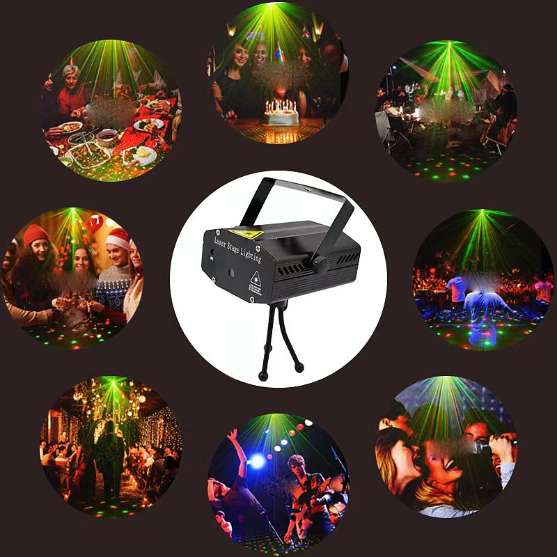 Portable Remote Control LED Stage Light DJ Disco Light Projector Laser Lights Sound Activated Flash For Christmas Party Wedding LED Galaxy Projector Night Light Christmas Gift4