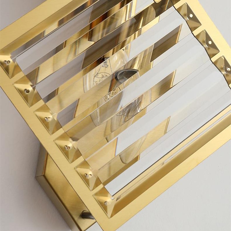 LED Wall Lights Crystal Wall Sconce Geometric Wall Lamp, Modern Golden Metal Wall Lamp for Headboard, Nordic Wall Lamps for Living Room, Corridor, Bedroom3